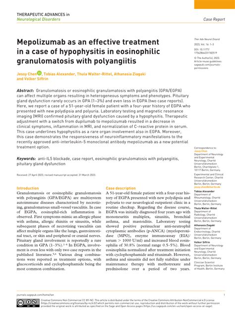 (PDF) Mepolizumab as an effective treatment in a case of hypophysitis in eosinophilic ...