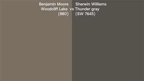 Benjamin Moore Woodcliff Lake 980 Vs Sherwin Williams Thunder Gray