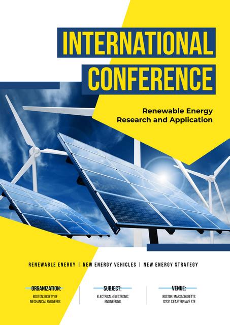 Renewable Energy Conference Announcement With Solar Panels Model Online