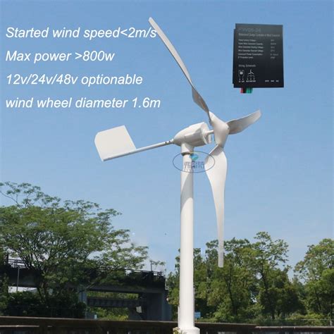 600w Horizontal Wind Turbine Max Power 800w 12v 24v 48v Home Use