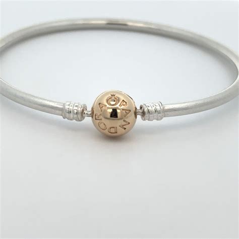 Pandora Moments Two Tone Bangle Bracelet Nwot Size Ebay