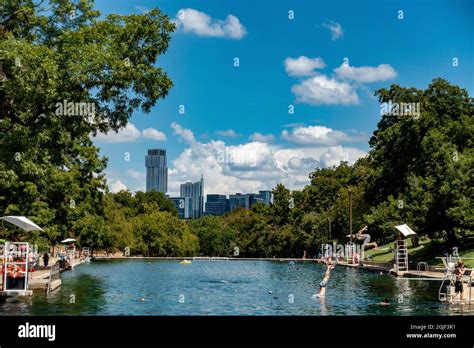 Swimming At Barton Springs Pool In Austin Texas Usa Stock Photo Alamy