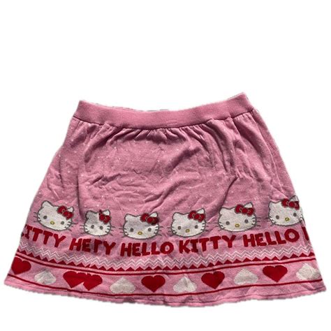 Hello kitty ugly sweater skirt Size: XL IN KIDS... - Depop