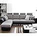 FURNY Winchester Fabric Leatherette 6 Seater Sectional