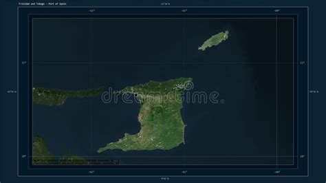 Trinidad and Tobago Highlighted - Composition. High-res Satellit Stock ...