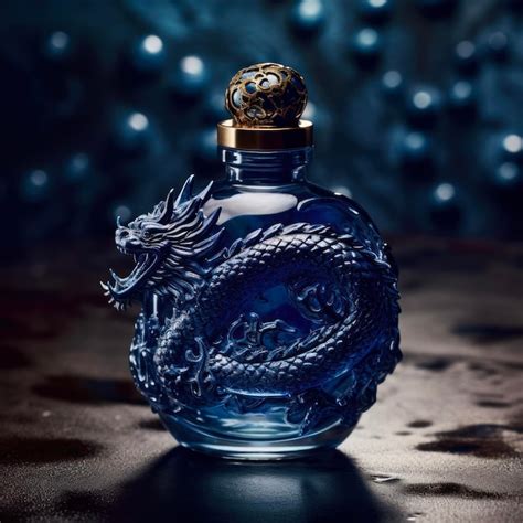 Premium AI Image | A bottle of perfume with a dragon on the front.