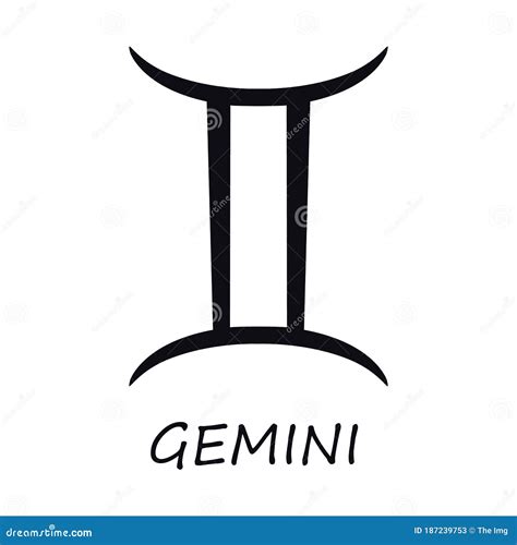 Gemini Zodiac Sign Black Vector Illustration Stock Vector Illustration Of Icon Horoscope