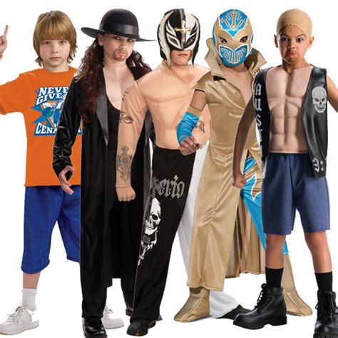 Child WWE Fancy Dress Muscle Chest Costumes Mask Outfit New Wrestler ...