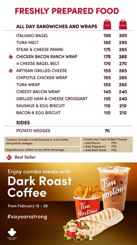 Tim Hortons Menu Philippines And Updated Prices 2024