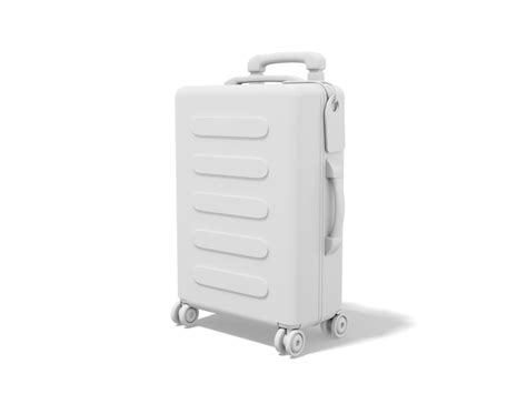 Premium Photo | White suitcase on white background Travel luggage 3d rendering