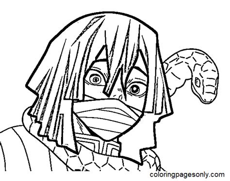 Iguro Obanai In Demon Slayer Coloring Pages Iguro Obanai Coloring