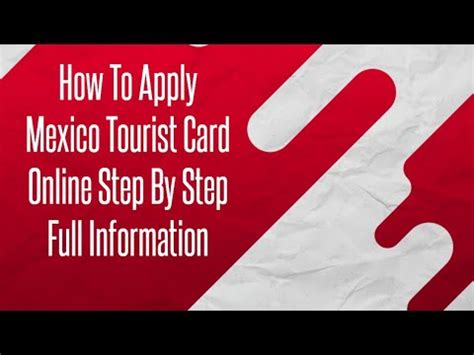 How To Apply Mexico Tourist Card Online Step By Step Full Information