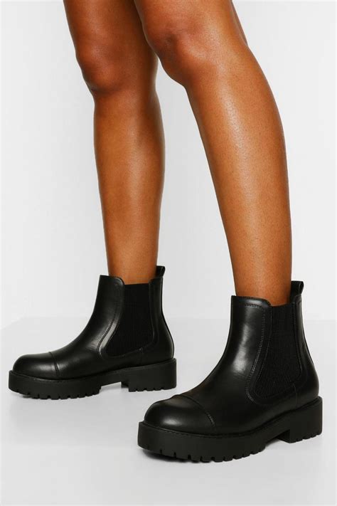 Wide Fit Chunky Chelsea Boots Boohoo Uk