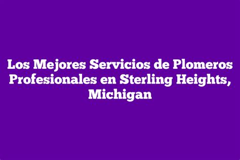 Los Mejores Servicios De Plomeros Profesionales En Sterling Heights