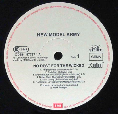 Пластинка No Rest For The Wicked New Model Army. Купить No Rest For The ...