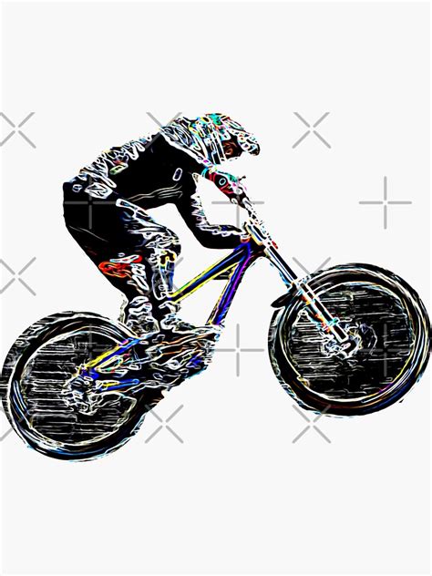 Downhill Mountain Biking Sticker For Sale By Ricobarinas Redbubble