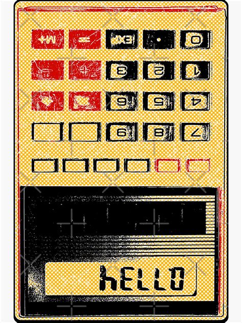 Calculator Retro Geek Upside Down Hello Funny Math Nerd Sticker By