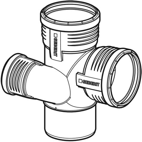 Geberit Silent Pp Duct Branch Fitting Swept Entry Right