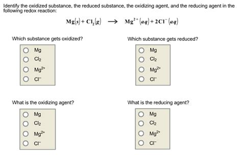 Solved Identify The Oxidized Substance The Reduced Chegg