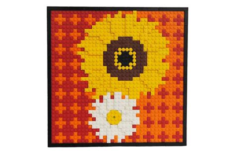 Sunflower And Daisy Lego Mosaic Cool Lego Awesome Lego Brick Art Lego