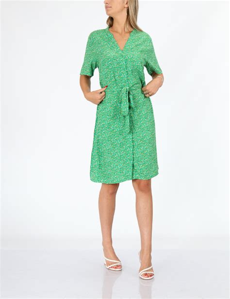 Rochie Scurta Casual Object Cu Nasturi Verde Ng115828 Outletmag Ro