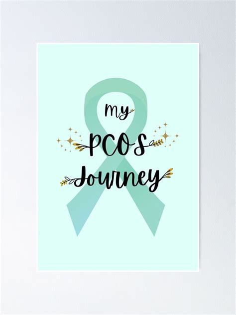 P Ster My Pcos Journey Classic Conciencia De La Cinta Verde Azulado