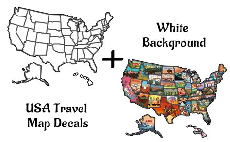 Ezdhuawuse Rv State Travel Usa Map Sticker United States