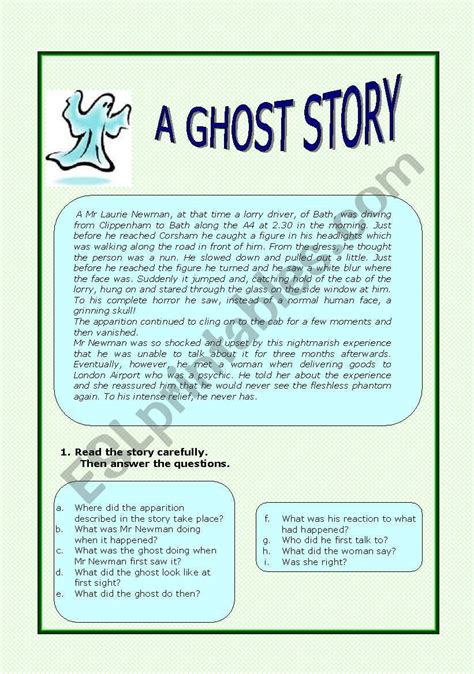 Printable Ghost Stories For Kids