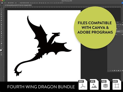 Fourth Wing Dragon Silhouette SVG Bundle Fourth Wing Tairn and Andarna