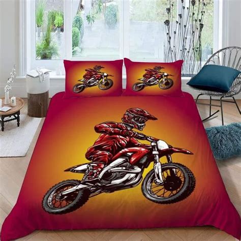 Motocross Parure De Lit X Cm Adulte Pi Ces D Ado Moto Housse De