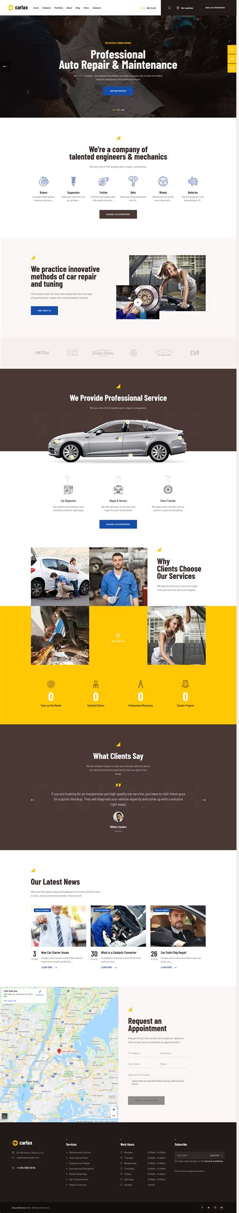 Carlax Auto Repair Website Template - Website Development