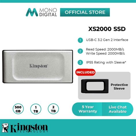 Kingston XS2000 High Performance External Portable Drive SSD Solid