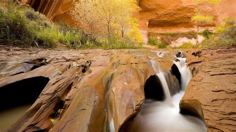 Wallpaper Trees Landscape Mountains Waterfall Rock Nature