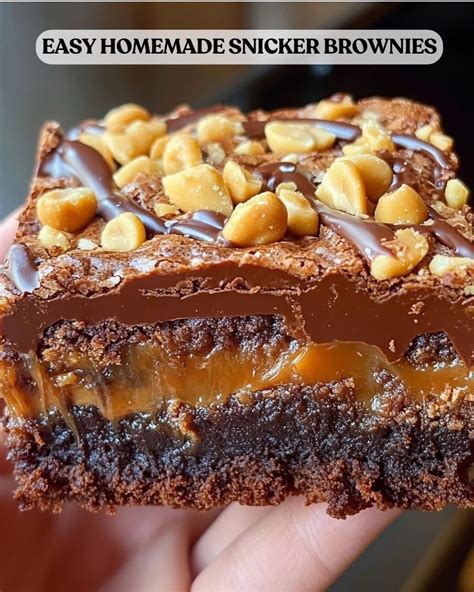 homemade snicker brownies handmadev