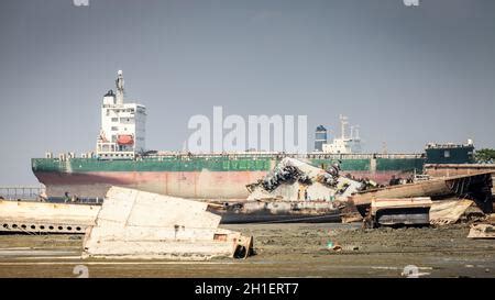 Old Ships Are Being Dismantled At Ship Breaking Yards In Chittagong