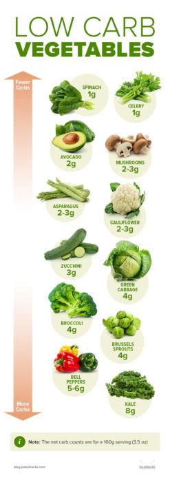 Best Low Carb Vegetables - Visual Guide to the Lowest & Highest Carbs