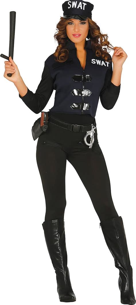 Guirca SWAT Costume Donna Poliziotta Per Adulti Blu Scuro 38 44