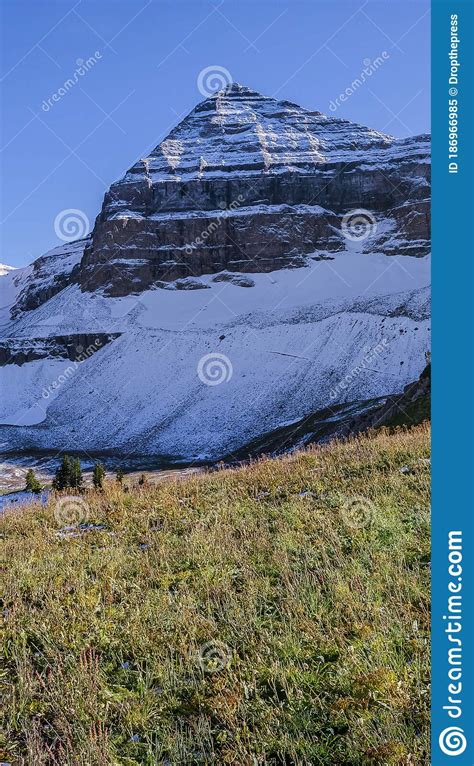 Vertical Crop Panorama View Of Summit Of Mount Timpanogos Utah Stock