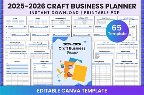 Craft Business Planner Canva Graphic By Shumaya Creative