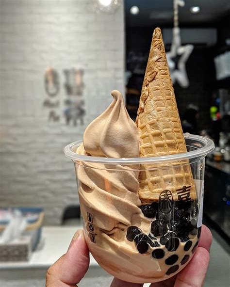 Repost Instafoodaus Sydney Milk Tea Soft Serve With Pearls