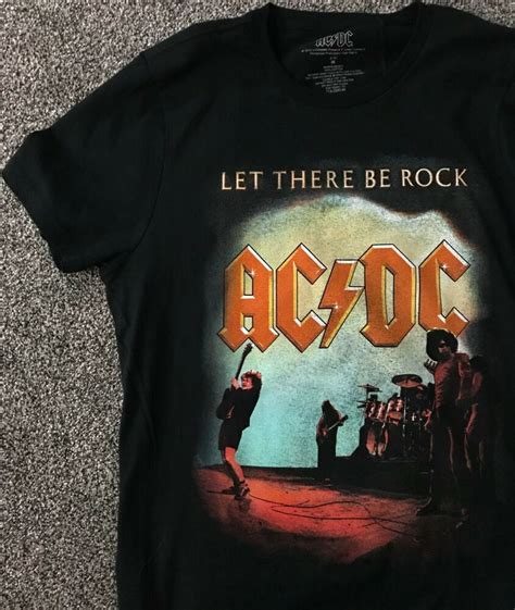 New Acdc Let There Be Rock T Shirt Black Acdc Big Logo Cotton Tee Men