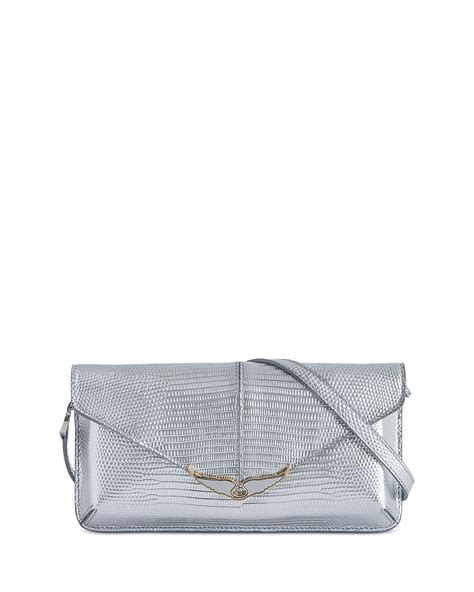 Zadig And Voltaire Borderline Embossed Leather Clutch Bloomingdales