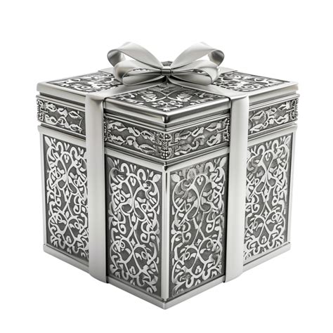 An Elegant Silver T Box Adorned With Intricate Patterns Isolated On