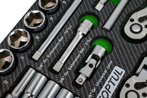 Набор головок и аксессуаров TOPTUL 3/8", 30 предметов в мягком ...