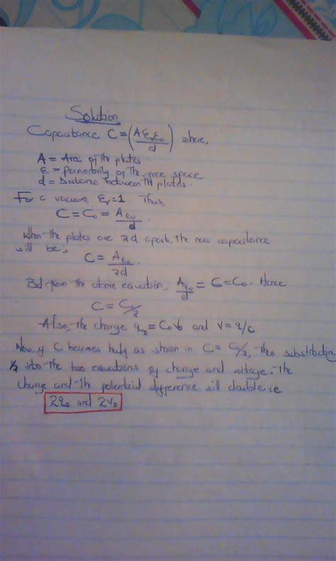 Solved A Parallel Plate Capacitor Of Capacitance C0 Has A Plates Of