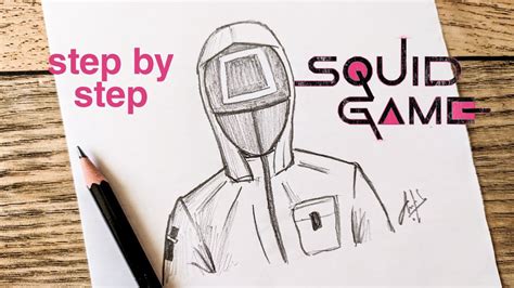 How To Draw Squid Game Guards With Pencil Youtube