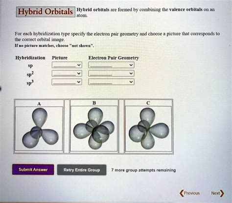 SOLVED: Hybrid Orbitals Hybrid orbitals are formed by combining the ...