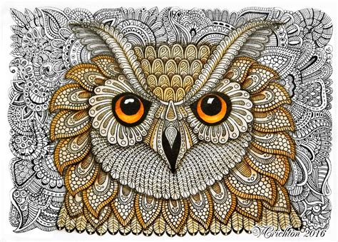 Zentangle Stylized Owl Zentangle Art Bird Illustration Zentangle