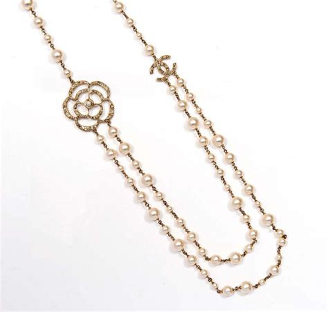 Chanel Camellia Faux Pearl Necklace Necklace Chain Jewellery