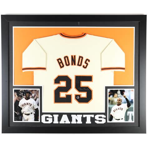 Barry Bonds Signed Custom Framed Jersey Display Bonds Pristine Auction